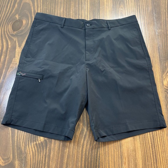 🏌️ Greg Norman Golf Shorts 🩳 Men's 38 Black Flat Front 9.5" Inseam Classic Fit - Picture 1 of 6